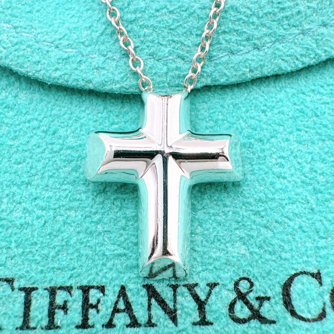 美品 オールドティファニー テンダネスハート クロス ネックレス シルバー925