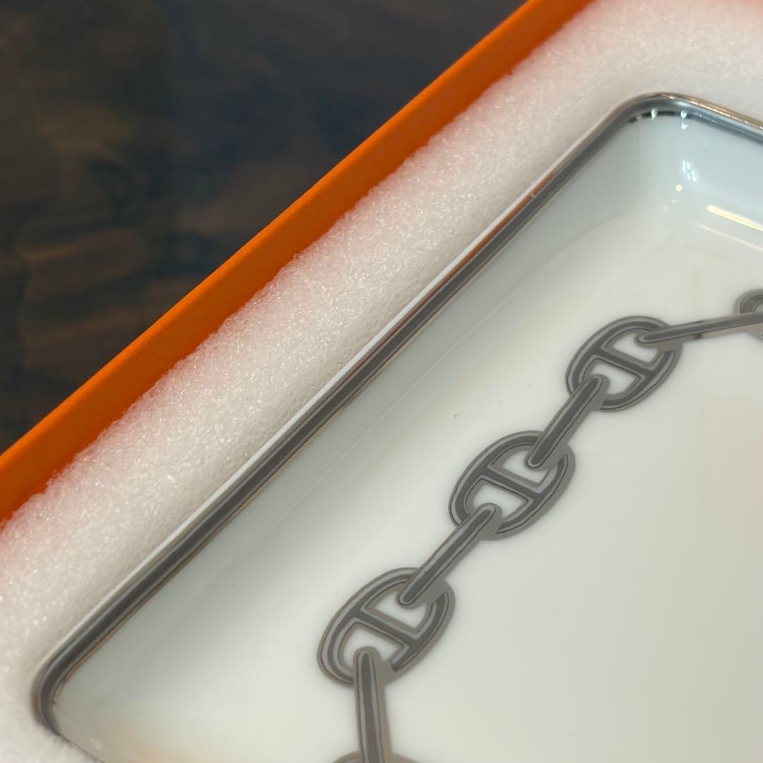 エルメス HERMES シェーヌダンクル プラチナ スクエアプレート