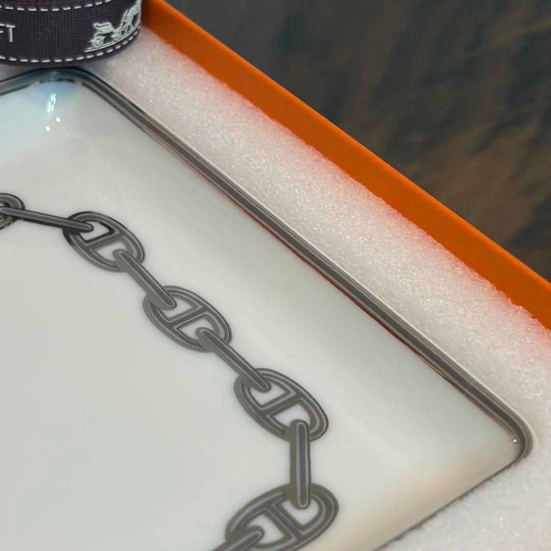 エルメス HERMES シェーヌダンクル プラチナ スクエアプレート