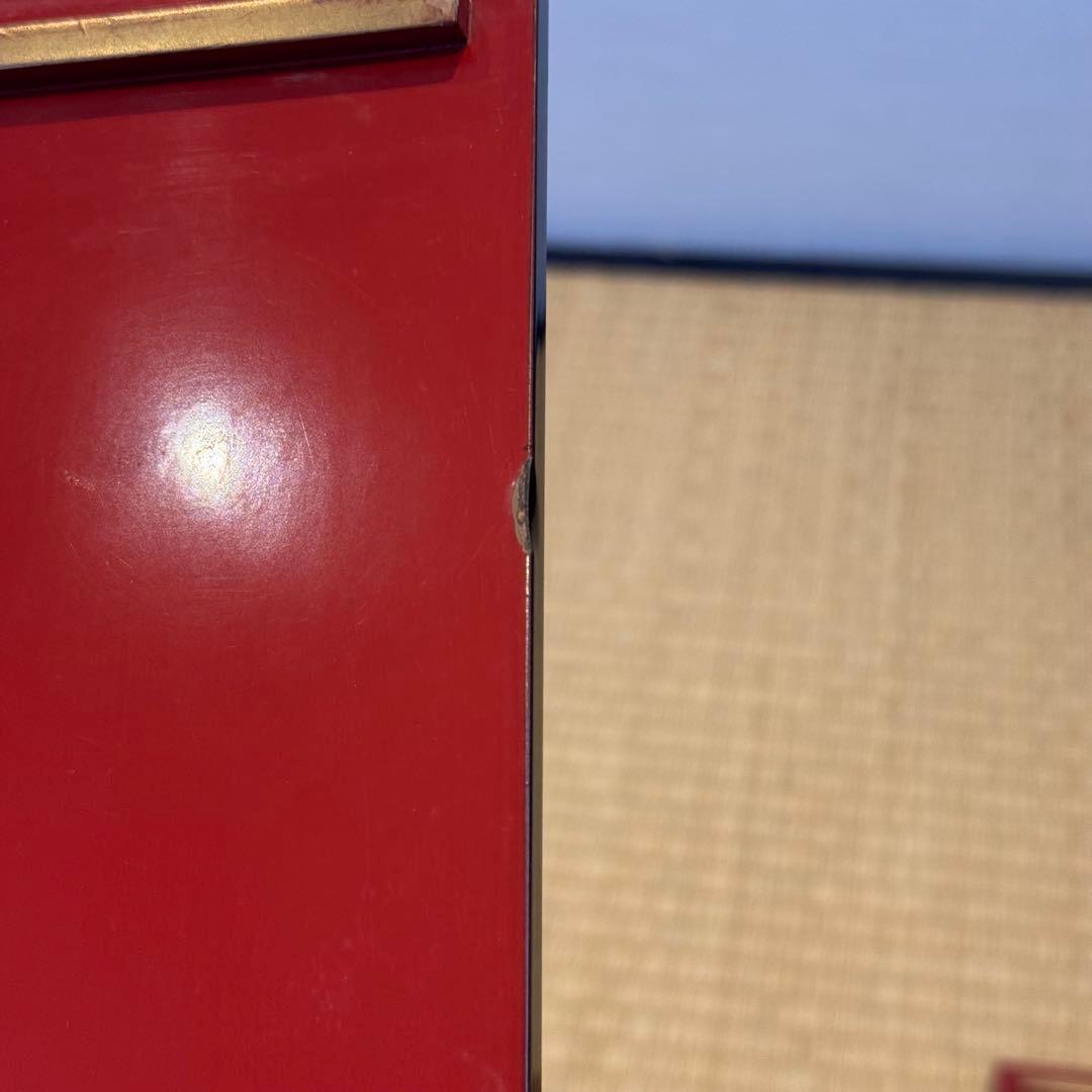 時代漆器 研ぎ出し草花蒔絵 五段重箱 二枚蓋 木瓜紋 保管箱