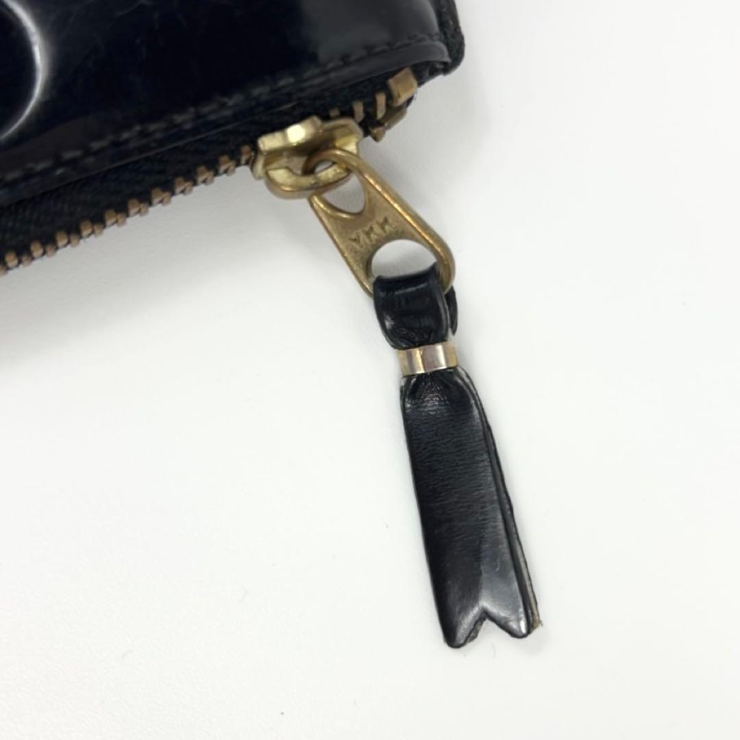 コムデギャルソン ポルカドット エンボス 財布 L字ファスナー ブラック