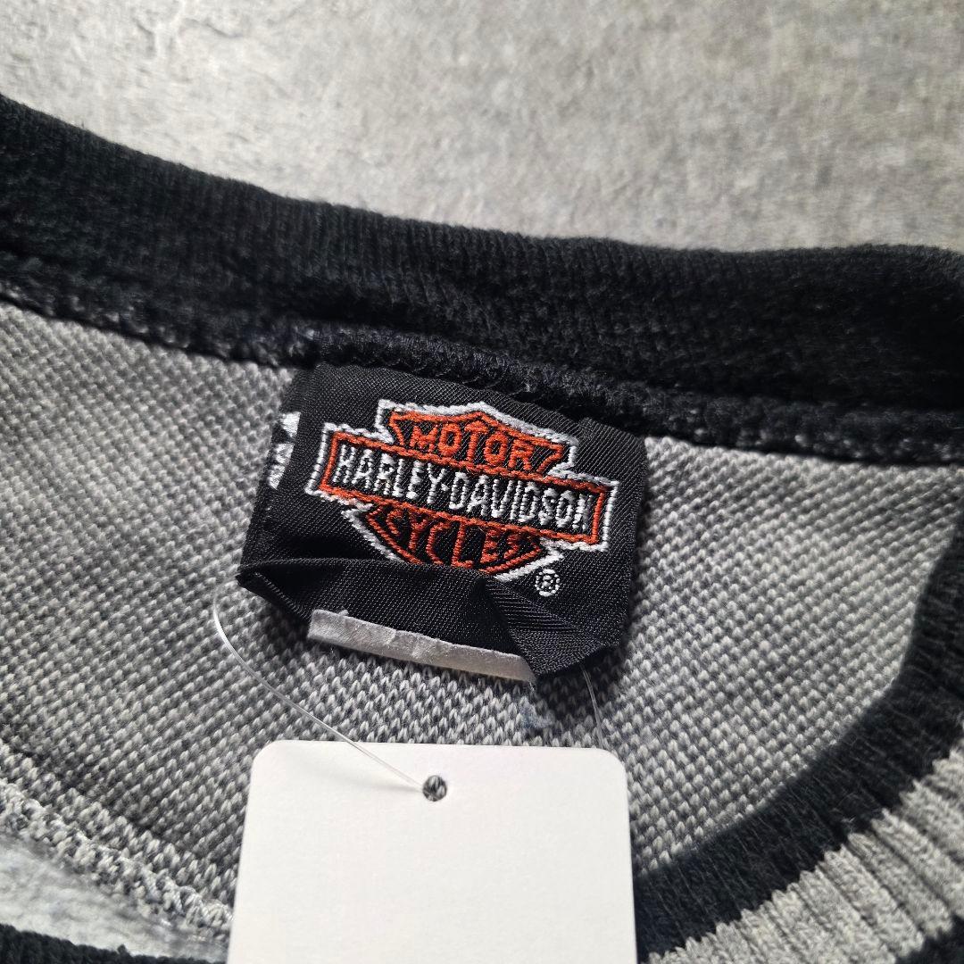 USA製HARLEYDAVIDSONハーレースウェットトレーナー短丈刺繍ロゴL