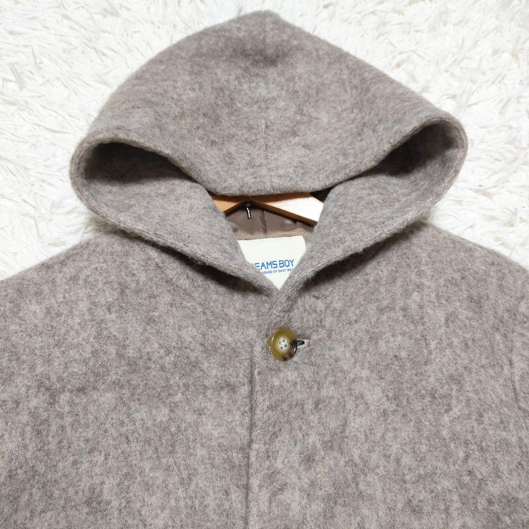 【モヘヤ】ゆったり　ビームスボーイ　スライバーフードコート　イタリア生地　ロング