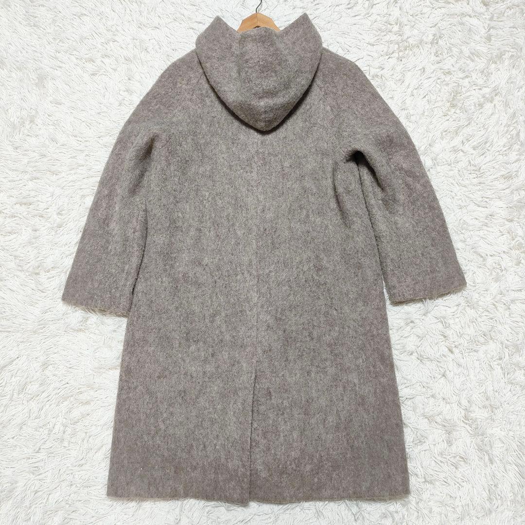 【モヘヤ】ゆったり　ビームスボーイ　スライバーフードコート　イタリア生地　ロング