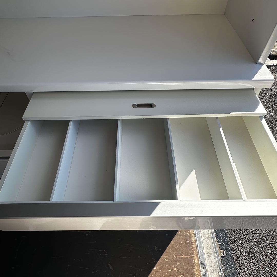 松田家具 キッチンボード 食器棚 幅117.5cm ソフトクローズ