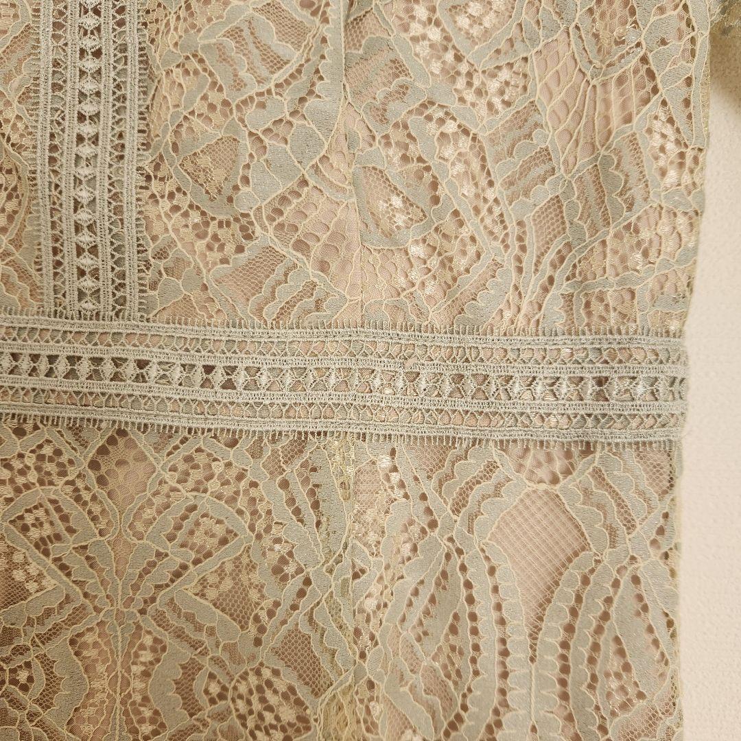 【3点セット】ミントグリーン レース パーティードレス バッグ パンプス