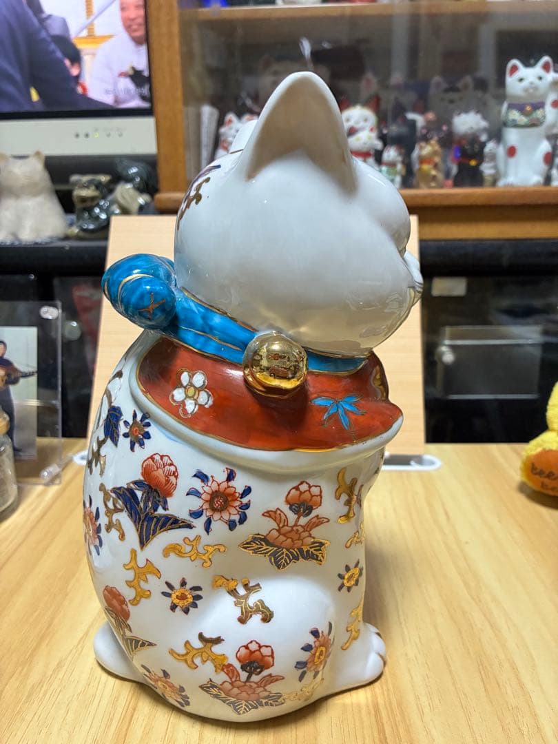 伊万里焼 招き猫 アンティーク 左手上げ 美品