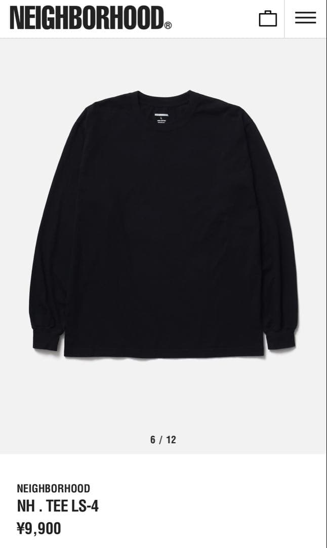 NEIGHBORHOOD NH . TEE LS-4 ブラック