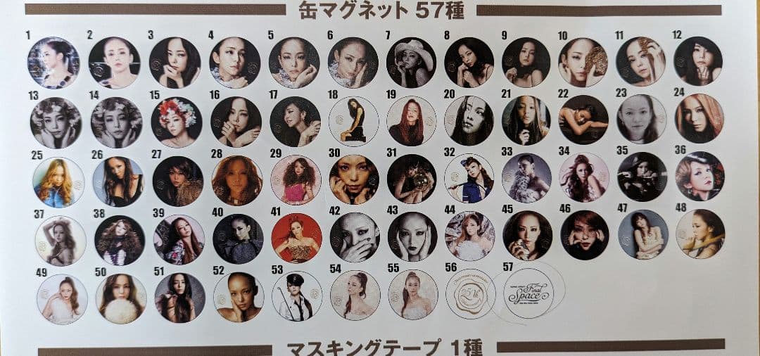 安室奈美恵　公式マグネット　75個　FinalSpace 25th 88