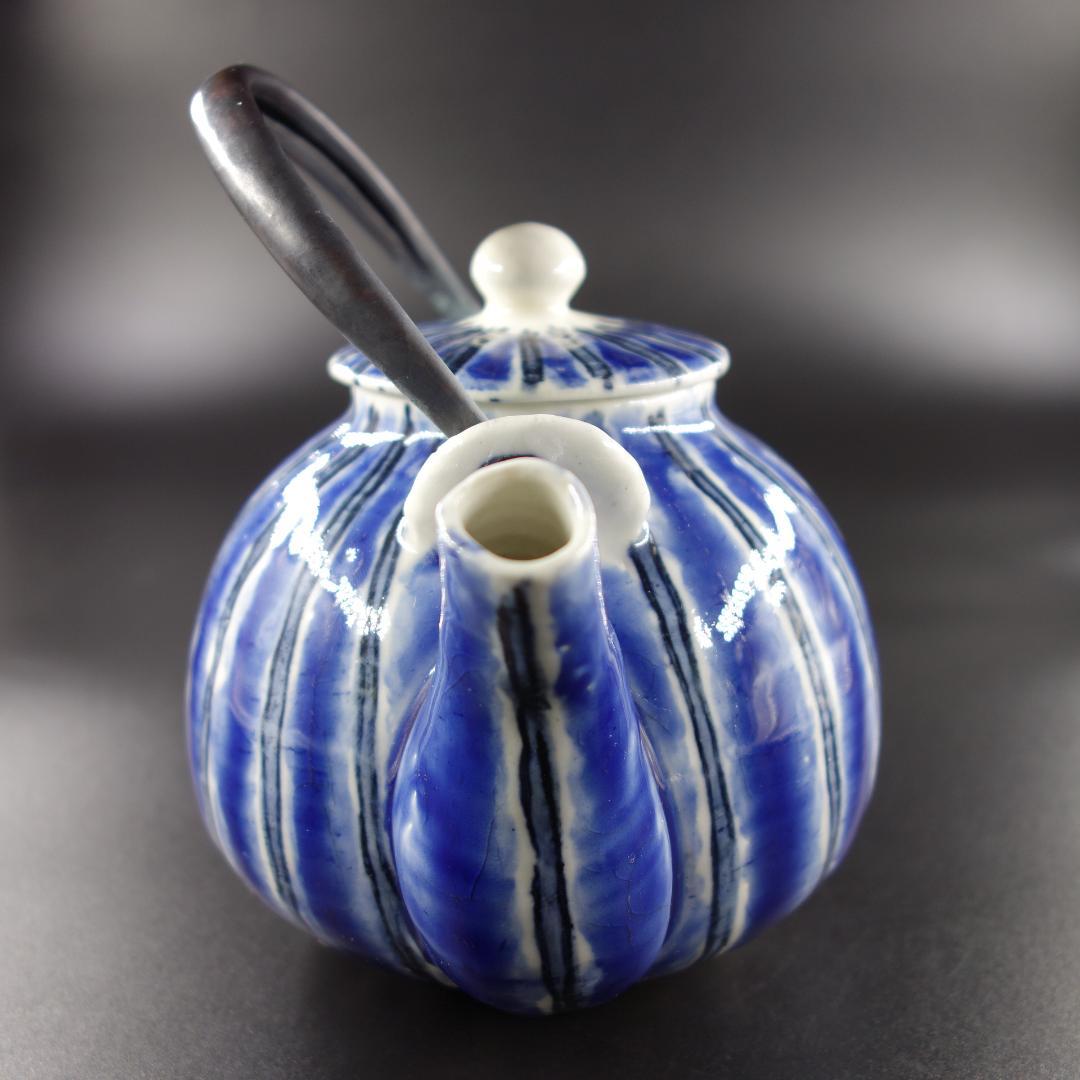 【ひろ窯】 瑠璃釉 土瓶 【藤井敬之】