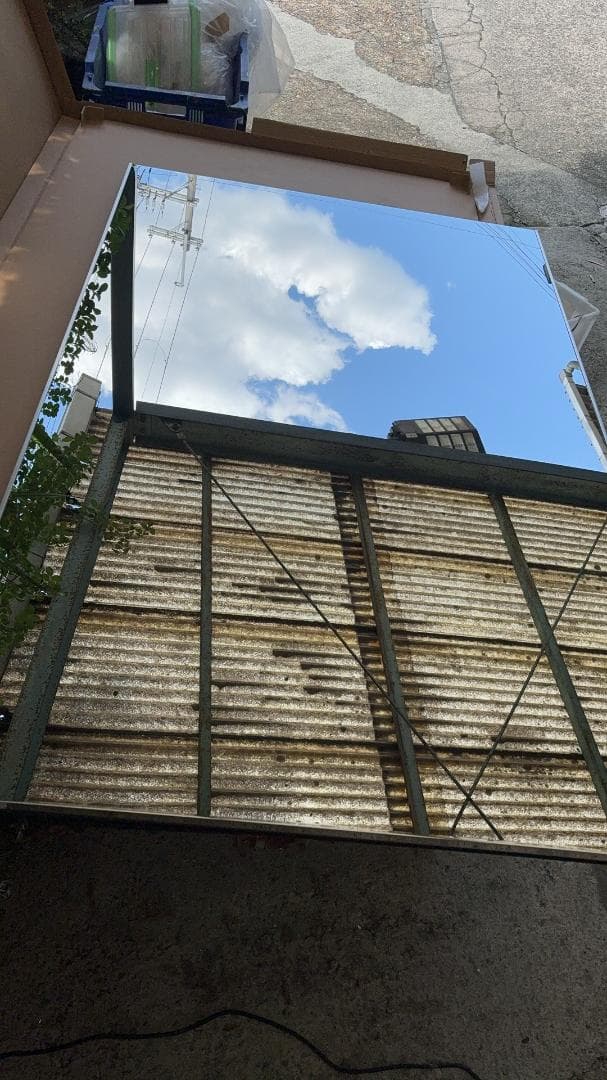 【美品】スタンドミラー 壁掛け 割れない鏡 幅100x160cm 銀色 7番