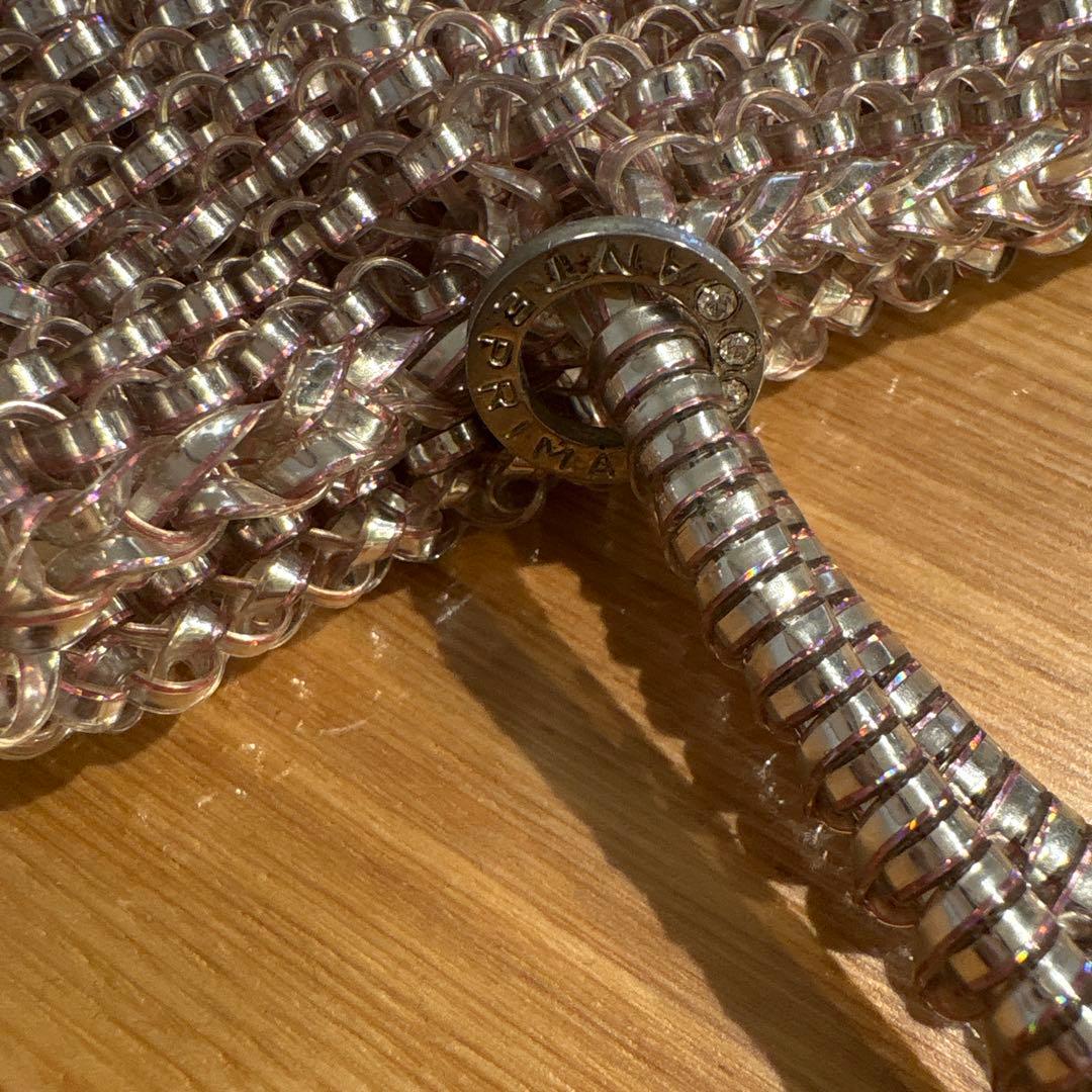 未使用☆ANTEPRIMA クリア・ピンク　ワイヤーバッグ　パールリボン