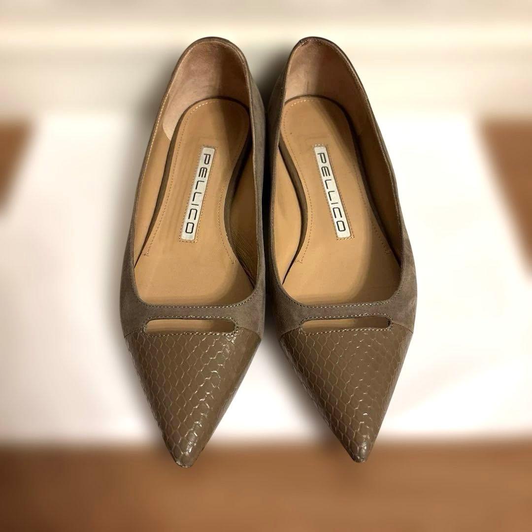 PELLICO ペリーコ　パンプス　フラットシューズ　35 エトープ　ベージュ
