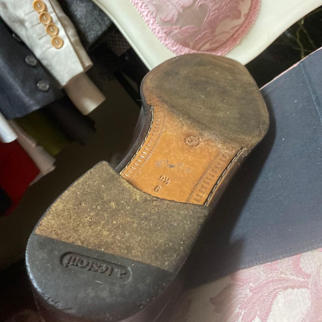 A.testoniクロコダイル&カーフ サイドエラスタンスリッポン 9ハーフ