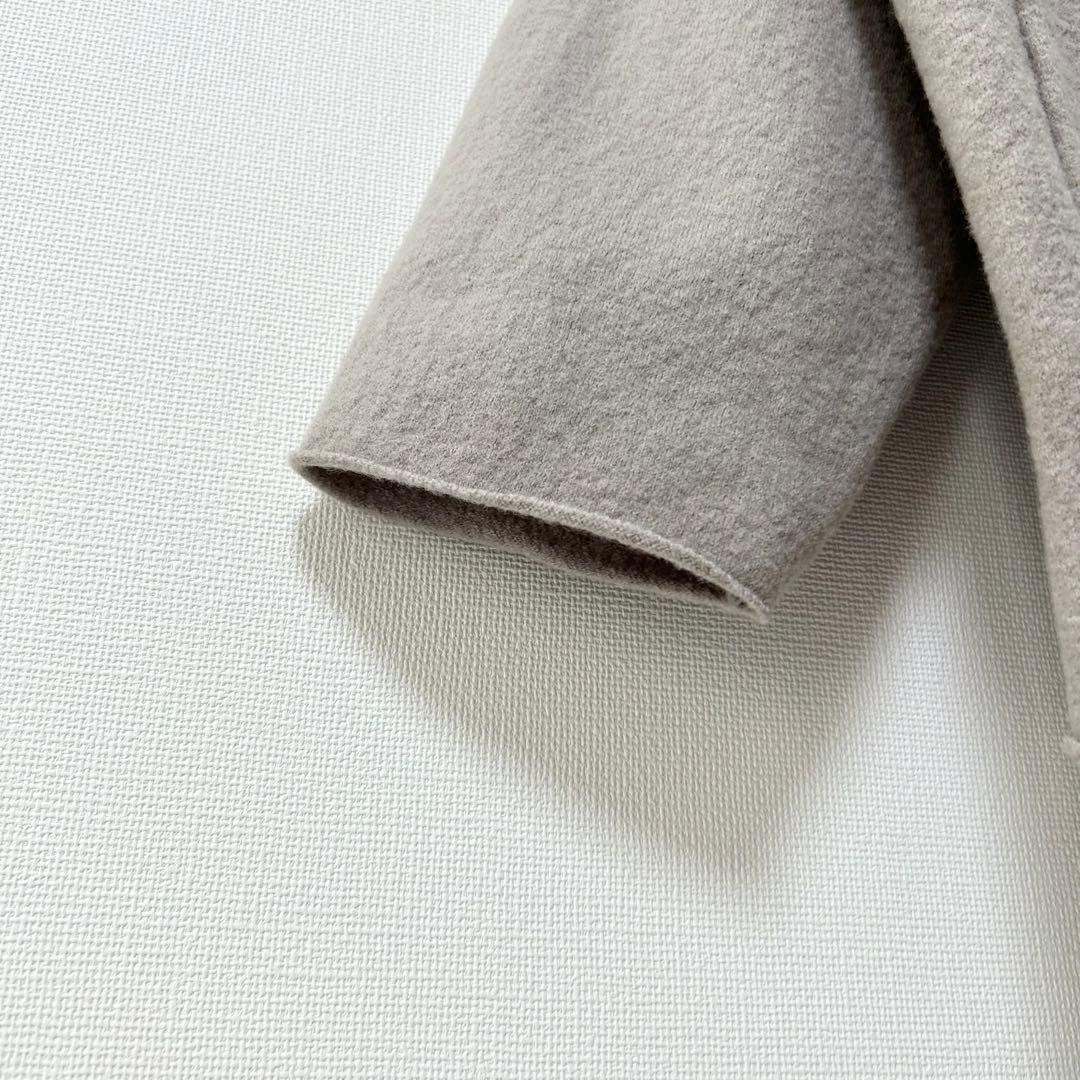 かぐれ　ウールノーカラージャケット　グレージュ　圧縮ウール