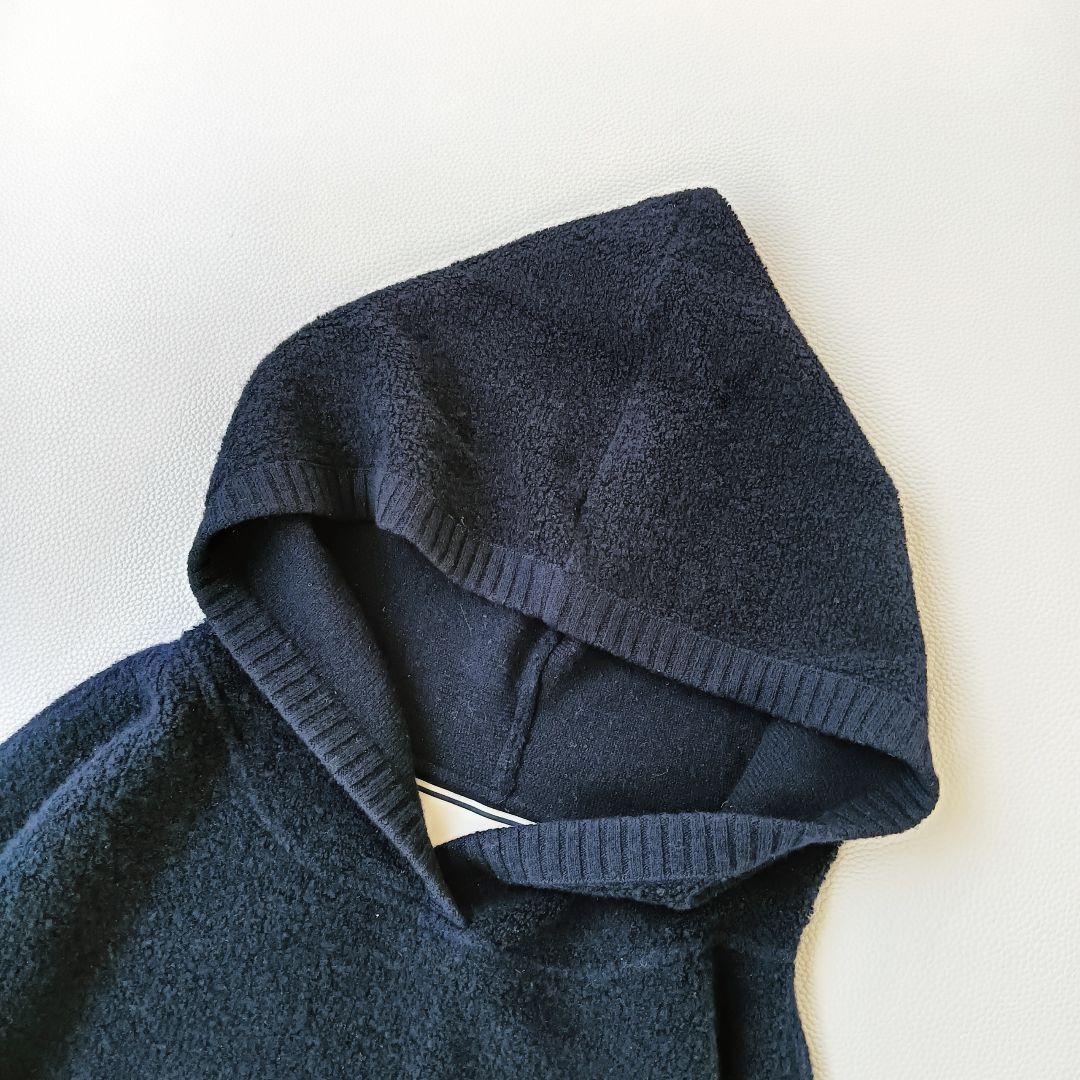 美品✨《アドーア》ウールパイルリバーシブルニットフーデ 洗える ゆったり 長袖