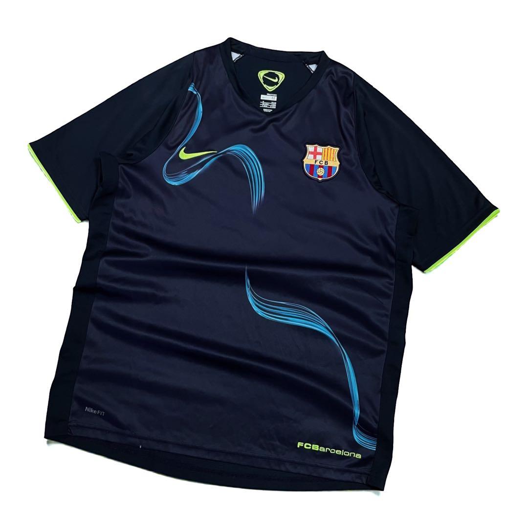 【希少】08/09 FCバルセロナ トレーニングシャツ ネイビー NIKE M