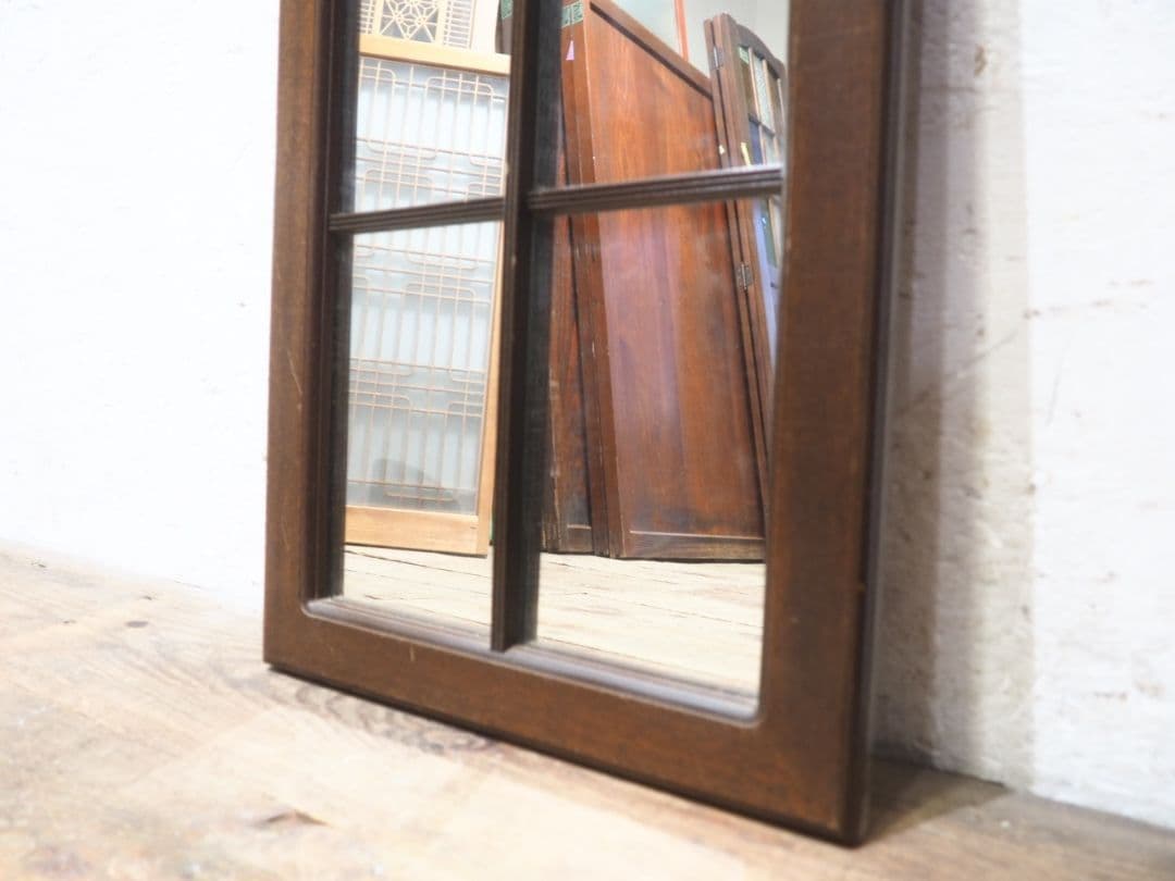 1166 イギリス製　マホガニー　ウォールミラー　鏡　壁掛け式　アンティーク調