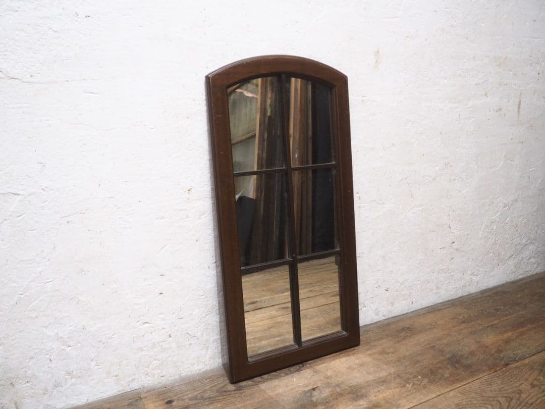 1166 イギリス製　マホガニー　ウォールミラー　鏡　壁掛け式　アンティーク調