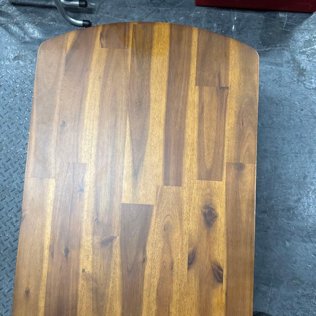 unico ダークブラウン木製楕円形センターテーブル