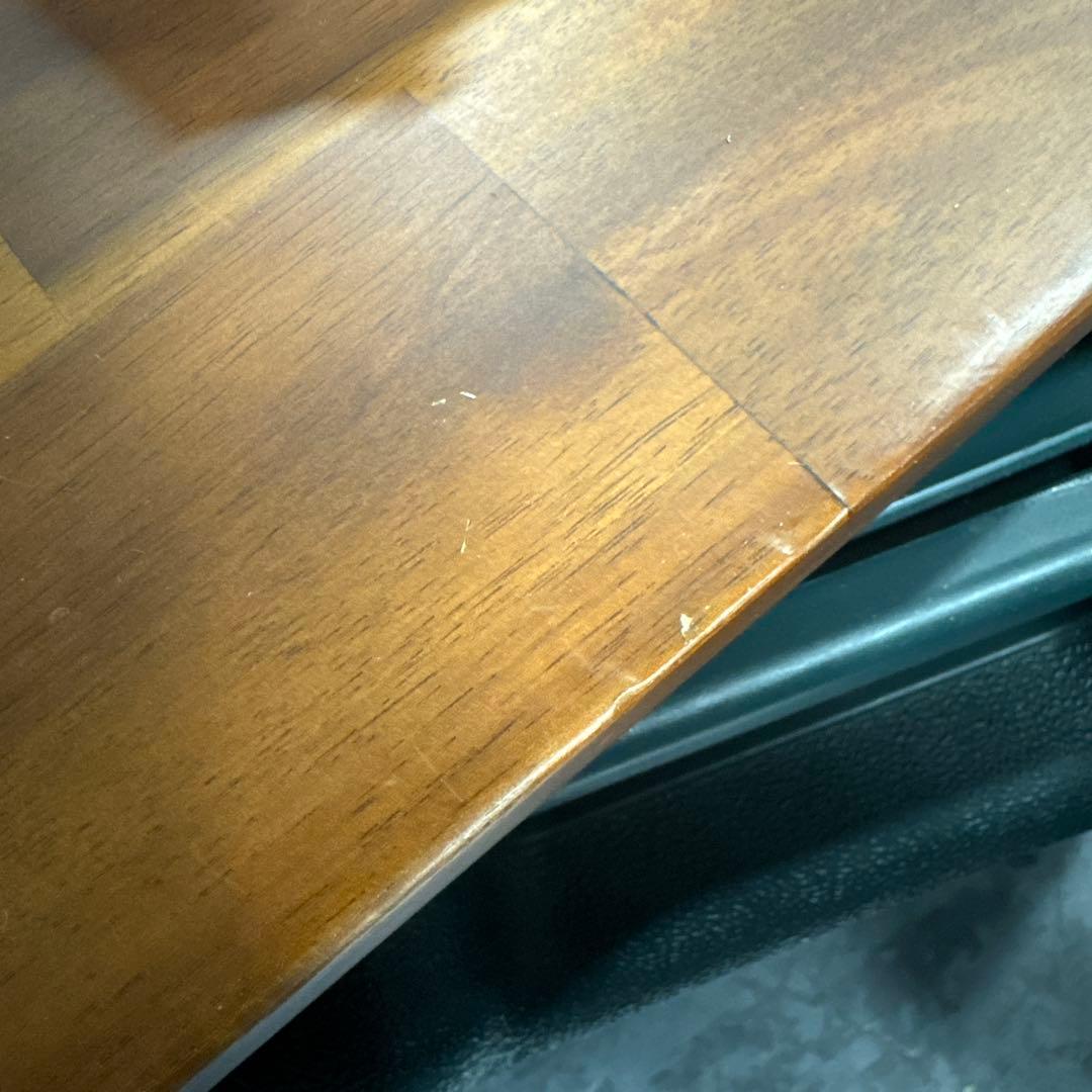 unico ダークブラウン木製楕円形センターテーブル