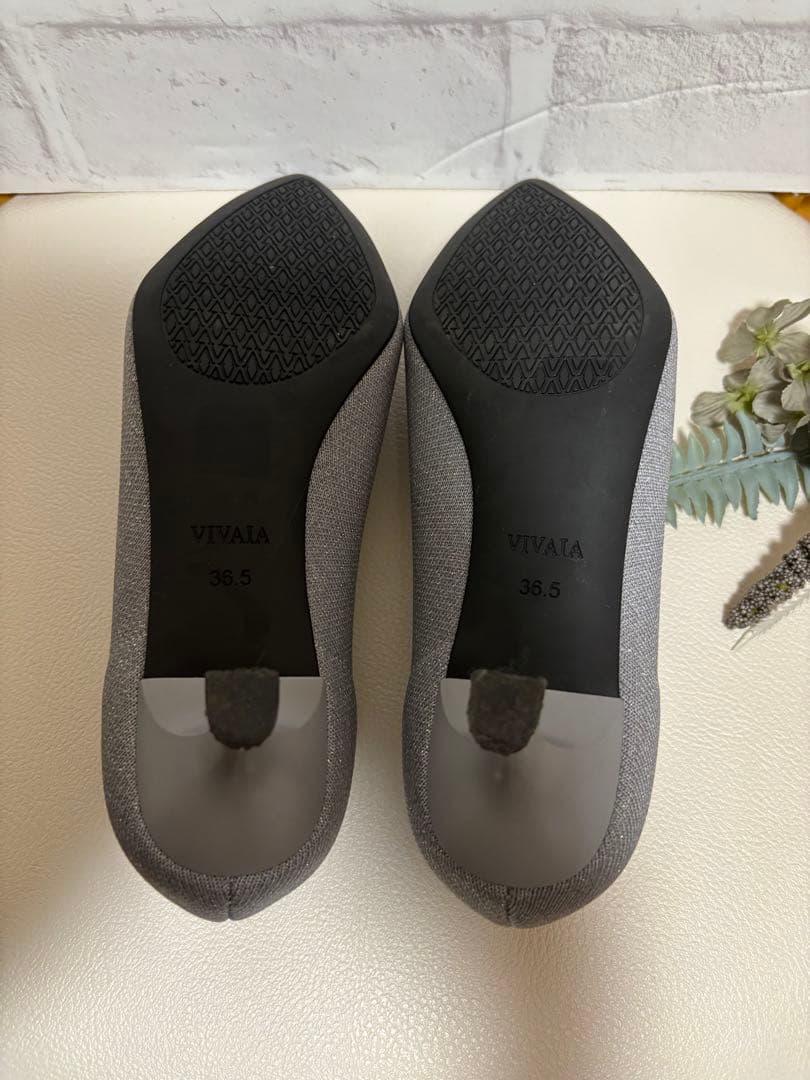 極美品⭐︎VIVAIA-Scarlettパンプス ラメ入りグレー　size36.5