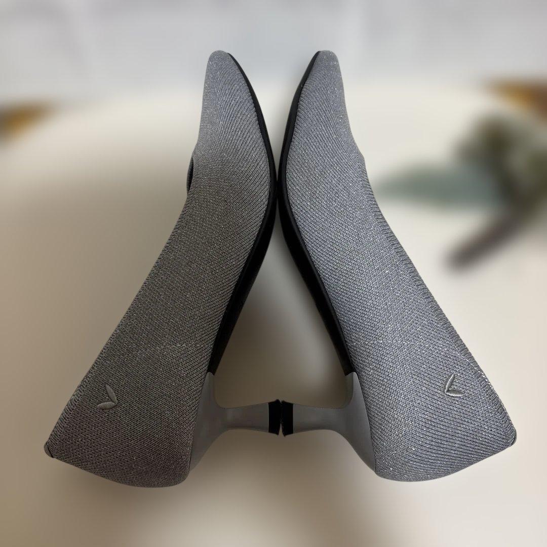 極美品⭐︎VIVAIA-Scarlettパンプス ラメ入りグレー　size36.5