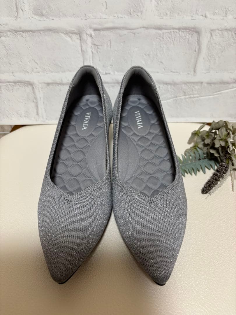 極美品⭐︎VIVAIA-Scarlettパンプス ラメ入りグレー　size36.5