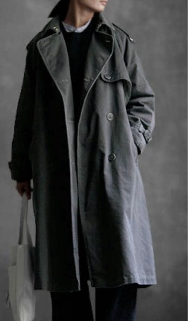 Joie de VivreベリースタイルバイオヴィンテージトレンチコートNavy