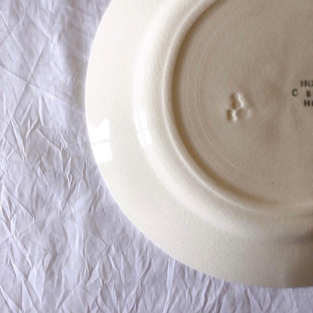 クレイユエモントロー HOUX 柊柄　平皿 C フランスアンティーク食器