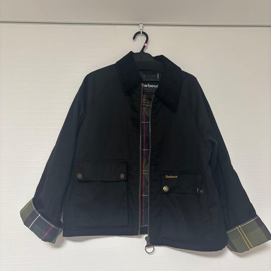 Barbour Winnie ノーカラー ジャケット ブラック 8