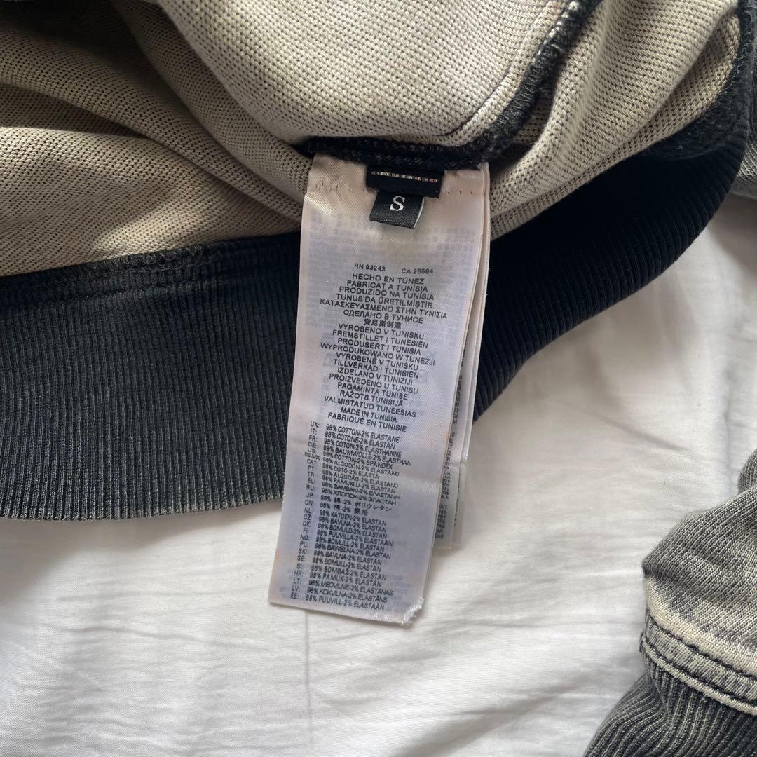 DIESEL D-ANGY-HOOD TRACK ダメージ グレー S パーカー