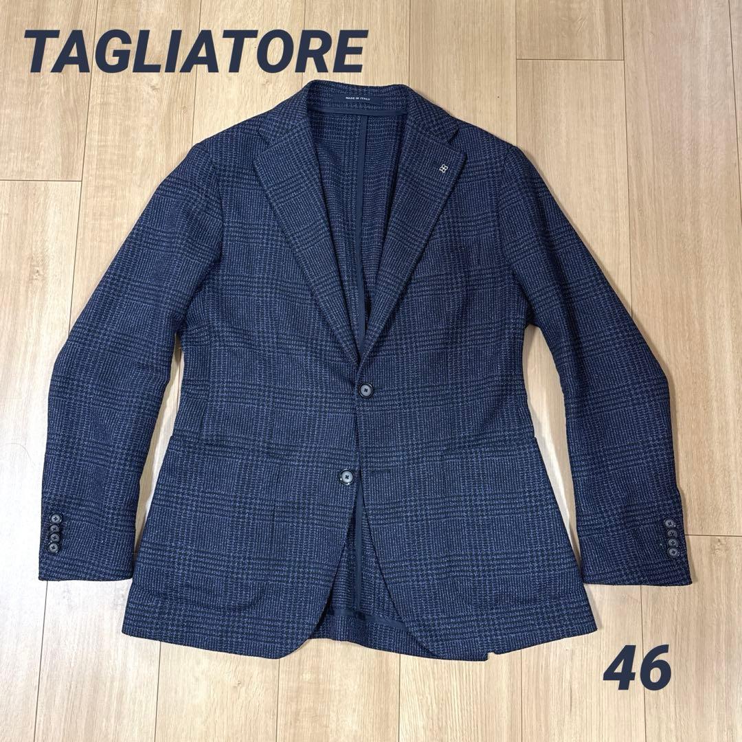 【TAGLIATORE】ネイビー チェック柄 ダカール ジャケット