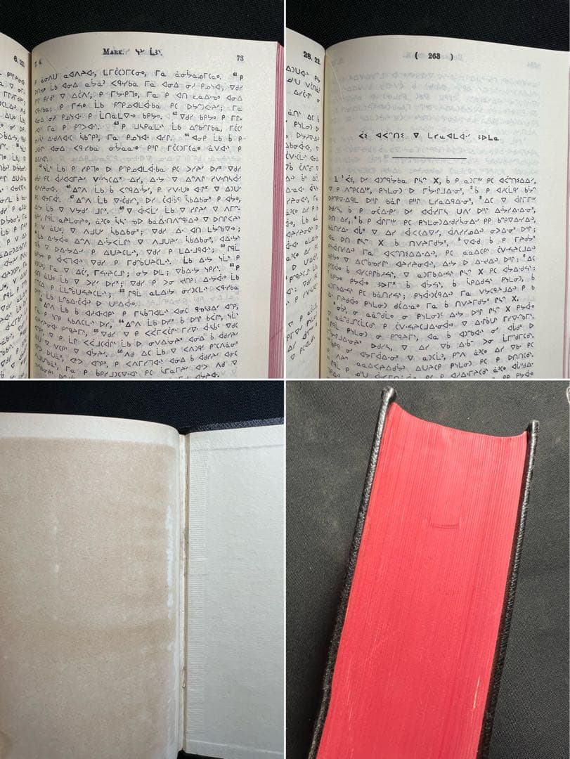 クリー文字表記の聖書(旧訳・新約)平原クリー語 世界的レア本◆カナダ先住民族文字