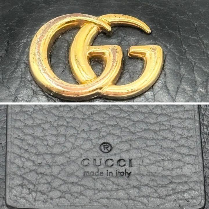 付属品完備✨️グッチ GGマーモント 6連レザーキーケース 黒 ゴールド金具