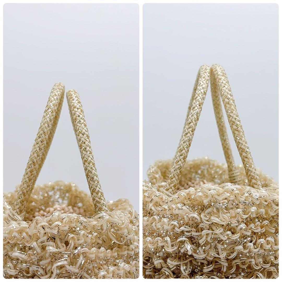 美品 アンテプリマ ワイヤーバッグ 2way チェーン ショルダー ベージュ系