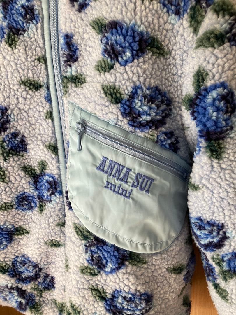 ANNA SUI mini バラ柄ボアブルゾン　130 140 花柄　コート