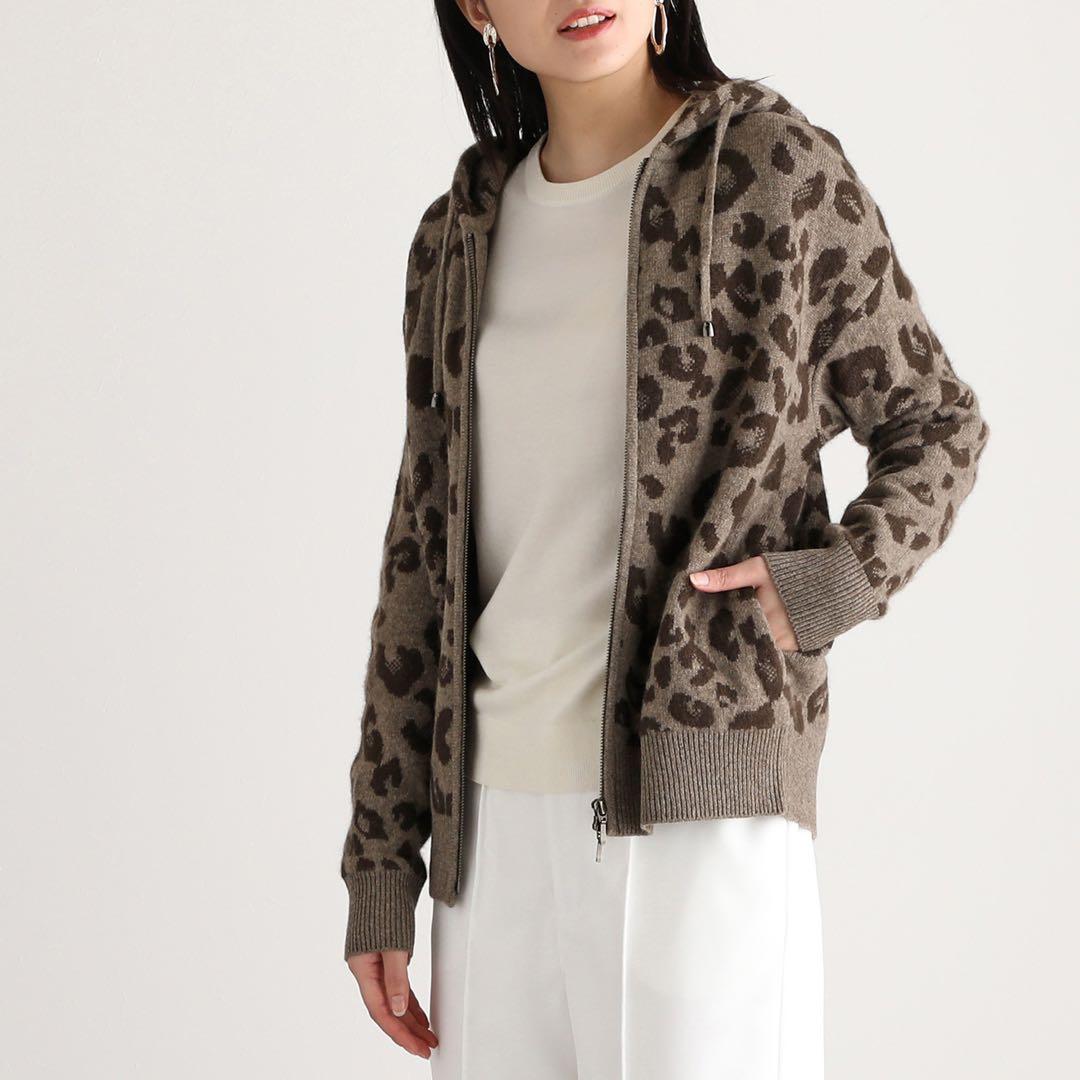 未使用タグ付き　ネイチャーズ　ヤク　レオパード柄パーカー