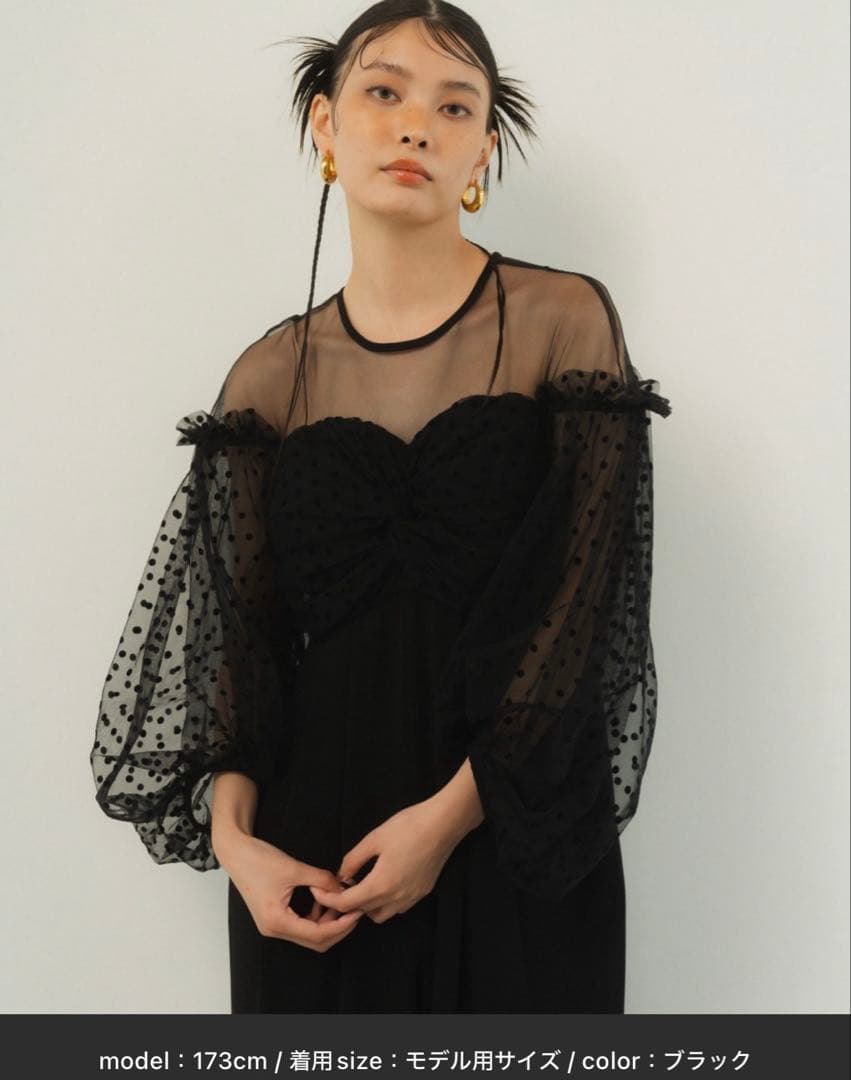 ANDRÉSDアンドレスド　フロッキードットパンツドレス