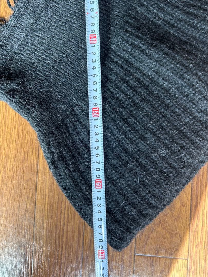 JULIUS ブラック マフラー フリンジ付き