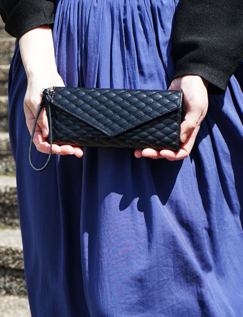 INTRODUCTION ブラック 長財布 キルティング