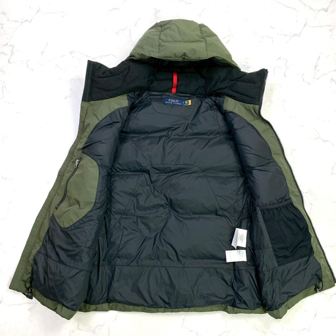 現行タグ★ポロラルフローレン ダウンベスト ビッグポニー カーキ L　D693