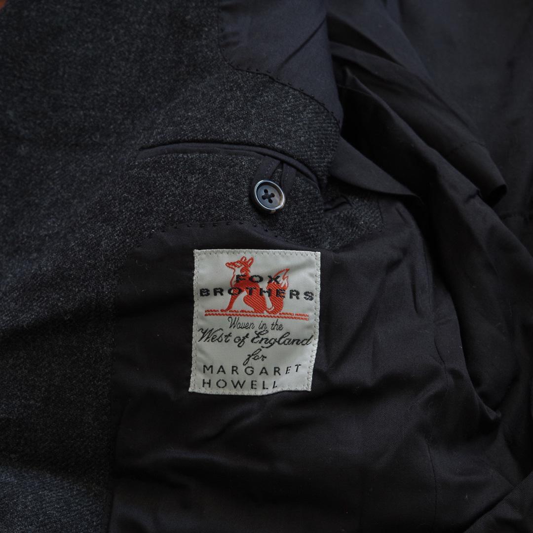 マーガレットハウエル　フォックスブラザーズ　チェスターコート　グレー　L