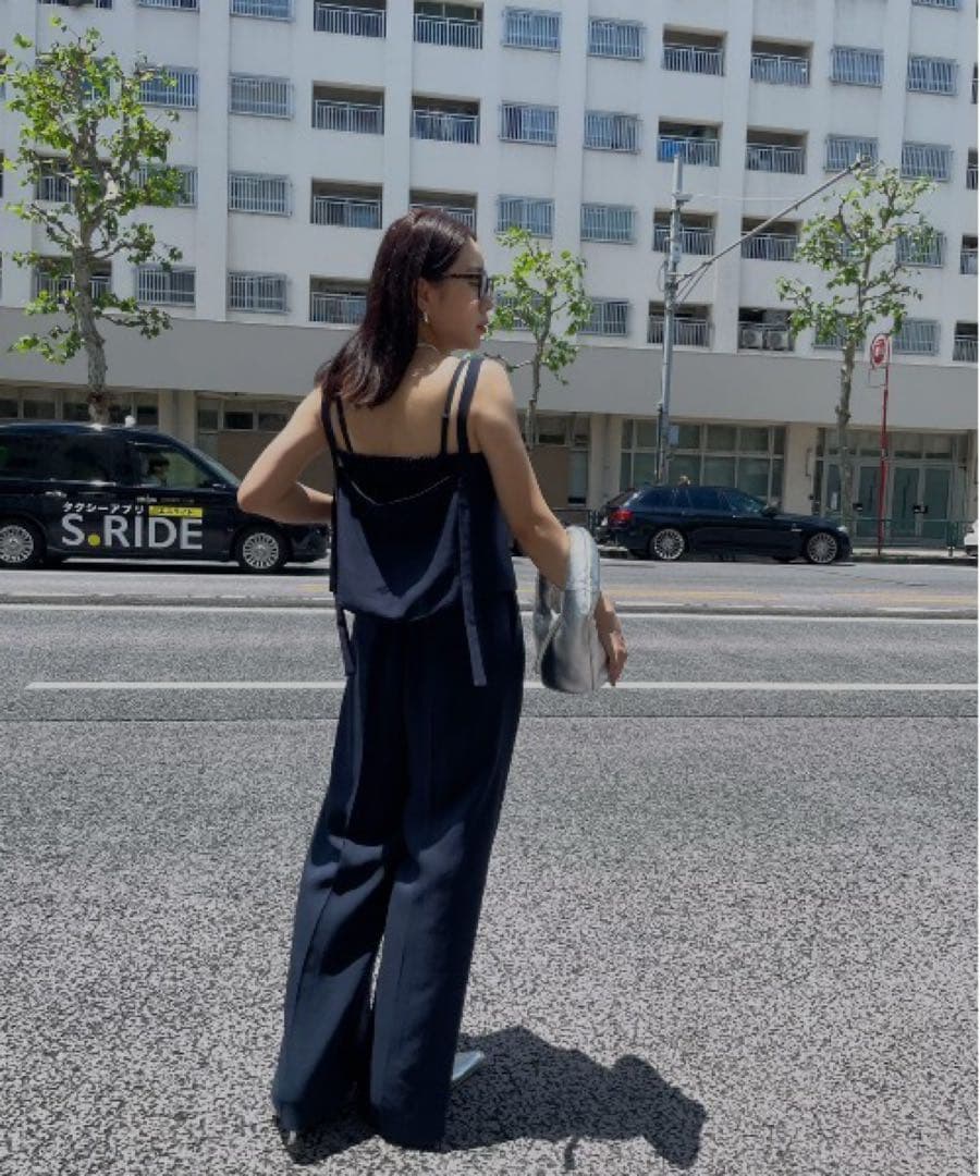 アメリヴィンテージVEST SET BARE TOP ROMPERS ネイビーM