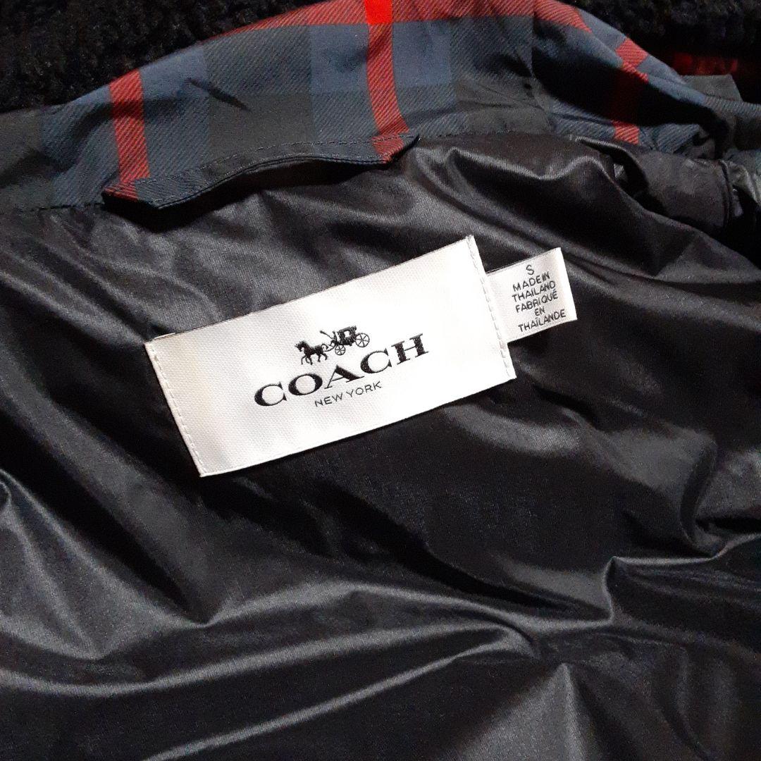 COACH フード付きダウンベスト☆可愛いチェック柄☆美品