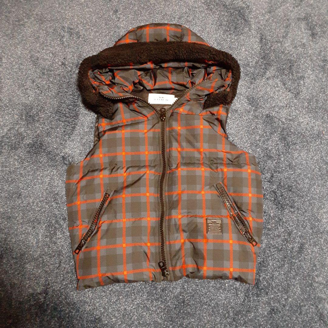 COACH フード付きダウンベスト☆可愛いチェック柄☆美品
