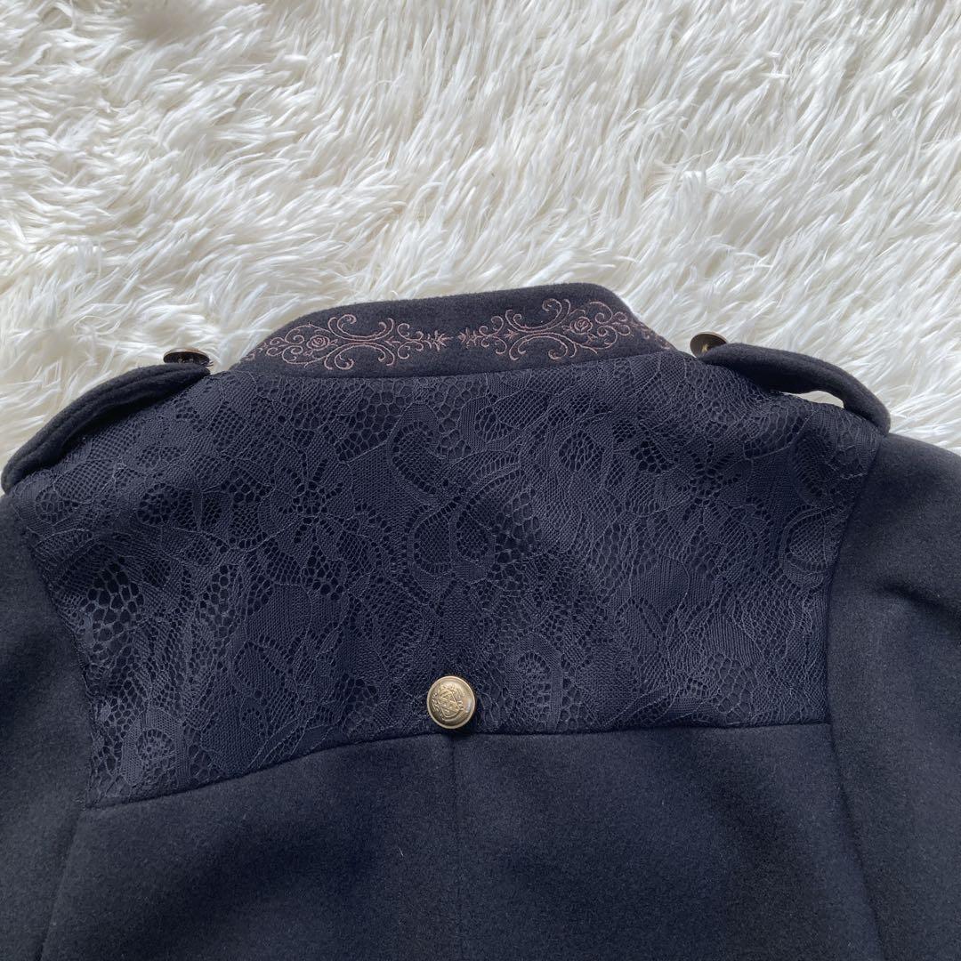 axes femme ダブルボタン ケープコート ポンチョ 黒 ブラック ベルト