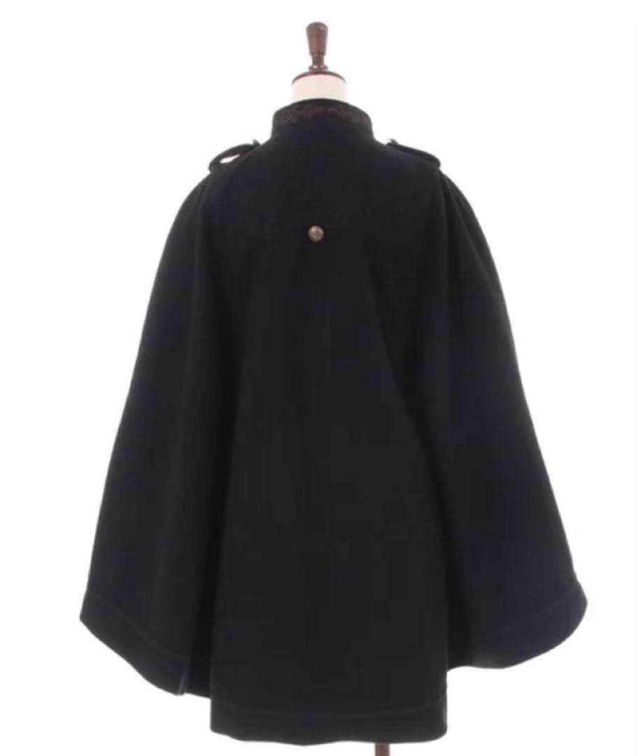 axes femme ダブルボタン ケープコート ポンチョ 黒 ブラック ベルト