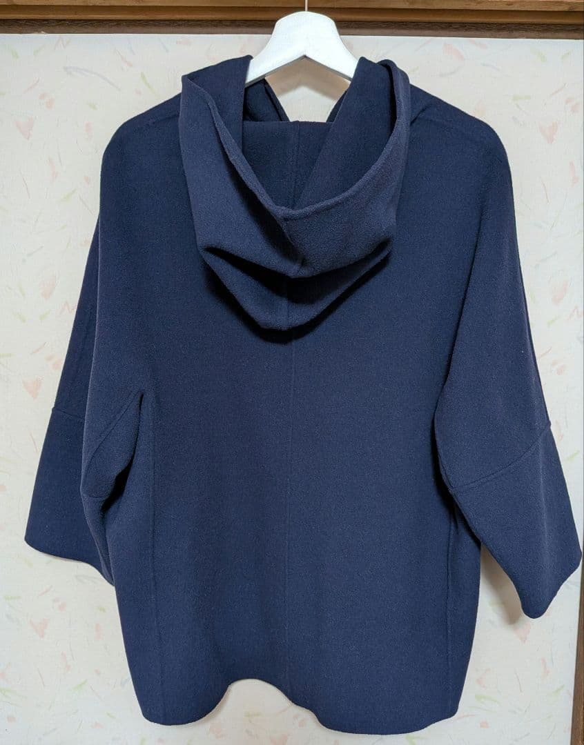 【高級】WEEKEND　MaxMara　フーディーハーフコート　ネイビー　М