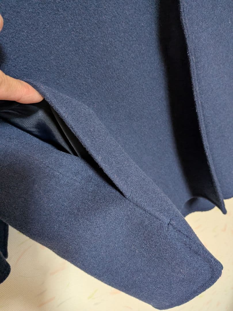 【高級】WEEKEND　MaxMara　フーディーハーフコート　ネイビー　М